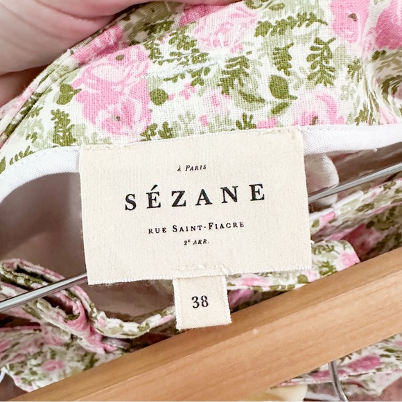 Sezane Rome Shorts Peonies Pink Green Floral Size 38 US 6 - Picture 5 of 9
